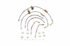 Classic Tube - STOPFLEX Braided Brake Hose Kit 2003 2004 2005 2006 Hummer H1 & H2 (6 pc)
