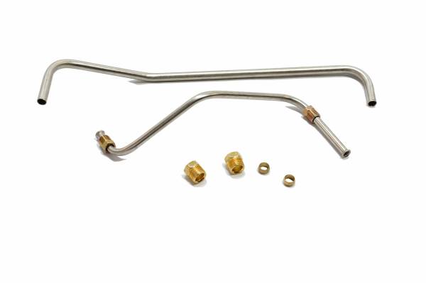 Classic Tube - 1957 Cadillac Series 60S 1957 Cadillac Series 62 1957 Cadillac Series 75 with Carter Carburetor Fuel - Carburetor Line Set (2 pc) Made of Stainless Steel Tubing