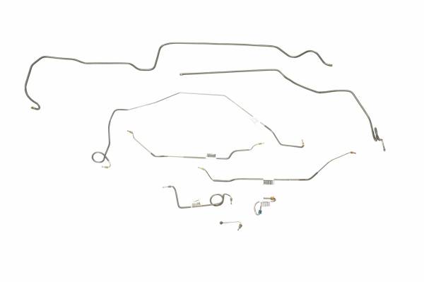 Classic Tube - 1969 Pontiac Firebird Power Drum (2 pc Front to Rear) Complete Brake Line Kit Inlet Lines Are Not Included, But Are Sold Separately Made of Stainless Steel Tubing