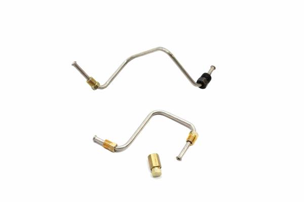 Classic Tube - 1965 1966 Mustang with Disc Brakes Non Brake Booster Dual Bowl Master Cylinder Disc Brake Conversion Brake Line Set (Includes 2 Lines 1 Plug & 1 1/4 male to 3/16 female adapter) Made in Original Equipment Material