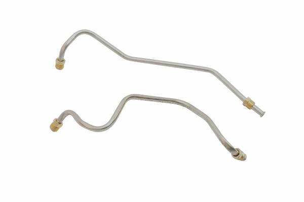 Classic Tube - 1961 1962 1963 1964 Oldsmobile 88 & 98 & Starfire with 394 CID - Quadrajet Fuel Pump To Carburetor Line (2 pc) Made of Stainless Steel Tubing