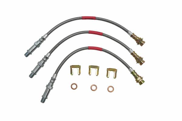 Classic Tube - 1970-72 Dodge Challenger with Front Disc / Rear Drum (3 pc) StopFlex Braided Brake Hose Kit