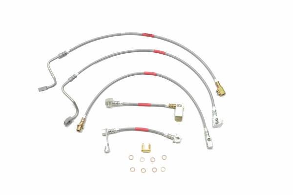 Classic Tube - STOPFLEX Braided Brake Hose Kit 2003 2004 2005 2006 Ford F-250 Truck 4WD Super Duty Rear Disc with ABS (5 pc)