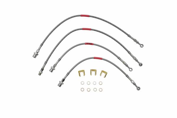 Classic Tube - STOPFLEX Braided Brake Hose Kit 1987 1988 Ford Thunderbird Turbo Coupe (Front and Rear Disc) (4 pc) Center Rear Hose not available