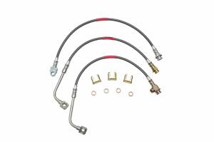 STOPFLEX Braided Brake Hose Kit 1995 1996 1997 1998 Ford F200 thru F-350 3 pc Hose Kit