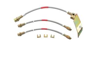 Classic Tube - 1968-69 Ford Mustang Power Drum - Complete Brake Line Kit (SS) with Stainless Braided Hoses - Image 2